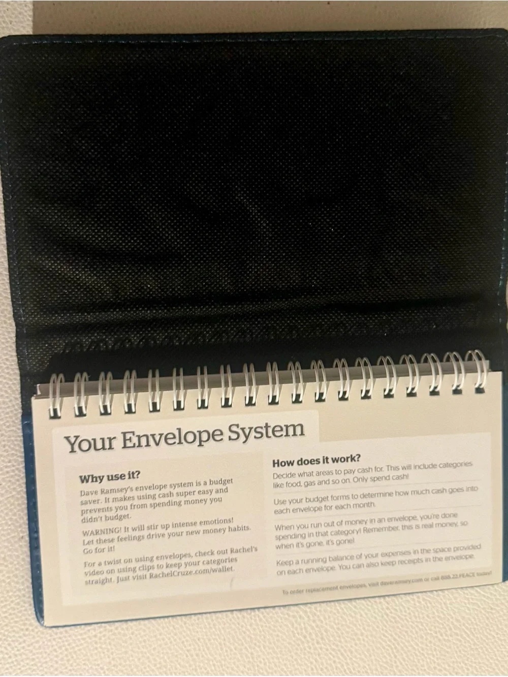 Dave Ramsey Financial Peace University Cash Envelope Wallet Blue Budget System